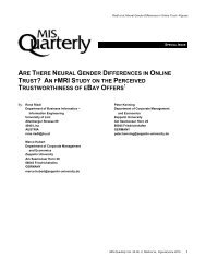 are there neural gender differences in online trust? - MIS Quarterly