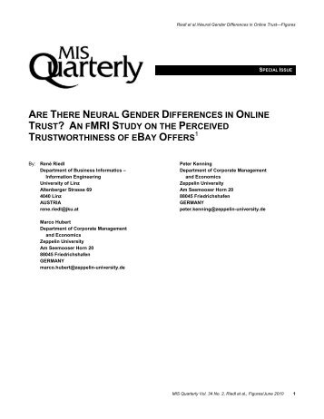 are there neural gender differences in online trust? - MIS Quarterly