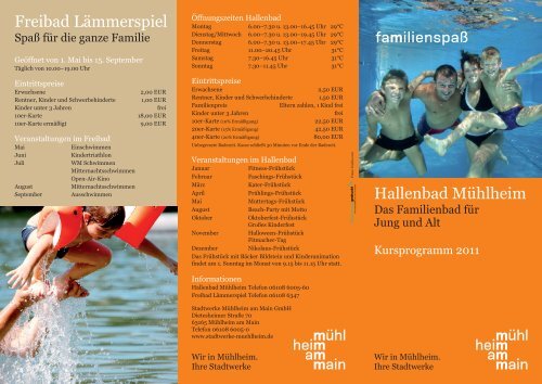 Hallenbad Mühlheim Freibad Lämmerspiel - Stadtwerke Mühlheim ...