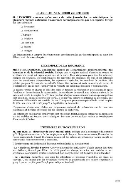 L'ASSURANCE DES ACCIDENTS DU TRAVAIL ET ... - Copa-Cogeca