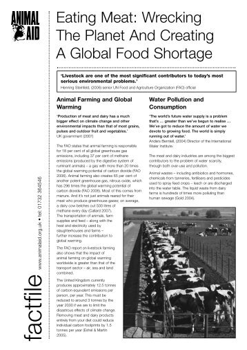 Wrecking the Planet and Global Food Shortage - Animal Aid