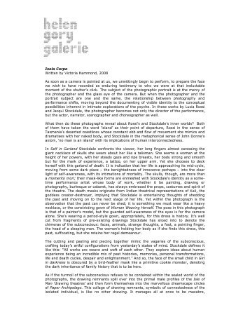 Victoria Hammond, 'Isola Corpo', catalogue essay, 1 Jan 2008