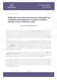 - 1 - Notification de remboursement par anticipation de l ... - Eurazeo