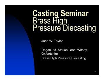 Brass high Pressure Diecasting