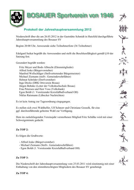 BSV-Niederschrift JHV 2012 - Bosauer Sportverein von 1946