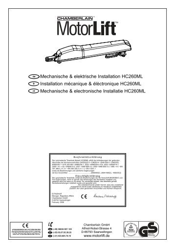 Mechanische & elektrische Installation HC260ML ... - Chamberlain
