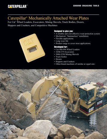 CaterpillarÂ® Mechanically Attached Wear Plates