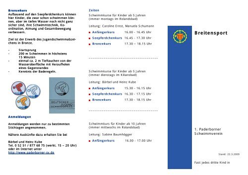 1. PSV (Kinder- und Jugendschwimmen) - 1. Paderborner ...