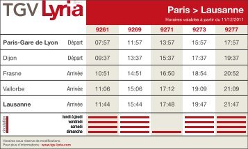 Paris > Lausanne - TGV Lyria