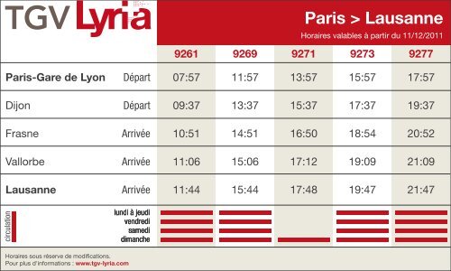 Paris > Lausanne - TGV Lyria