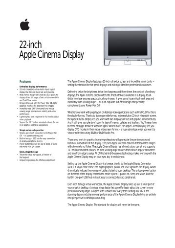 22-inch Apple Cinema Display - Apple Store