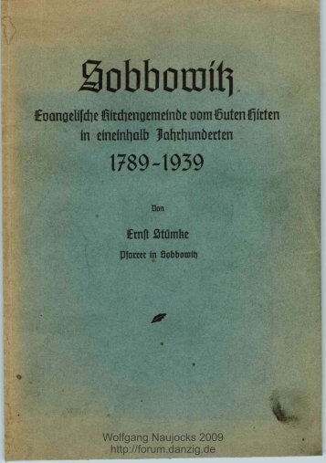 SOBBOWITZ Evangelische Kirchengemeinde vom Guten ... - Danzig