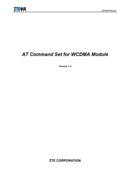 AT Command Set for WCDMA Module - wless.ru