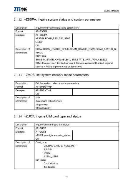 AT Command Set for WCDMA Module - wless.ru