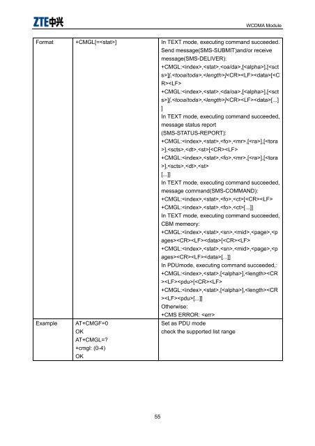 AT Command Set for WCDMA Module - wless.ru