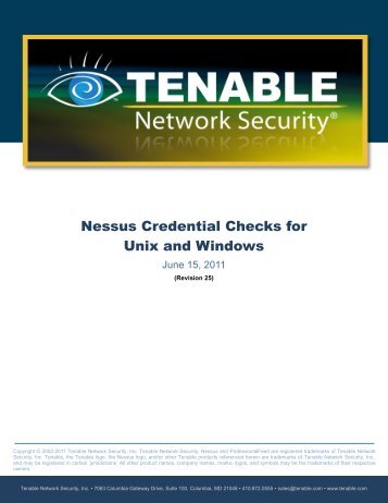 Nessus Credential Checks for Unix and Windows - SCADAhacker