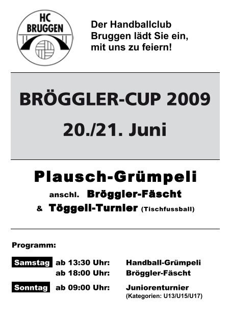 Handball Poscht Ausgabe 01/09 - HC Bruggen