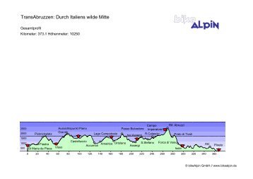 Tageshöhenprofile und Gesamthöhenprofil als PDF - Bike Alpin