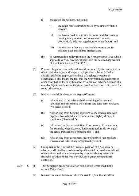 CP13/6 - CRD IV for Investment Firms - Financial Conduct Authority