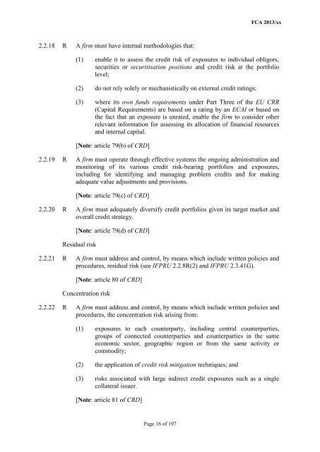 CP13/6 - CRD IV for Investment Firms - Financial Conduct Authority