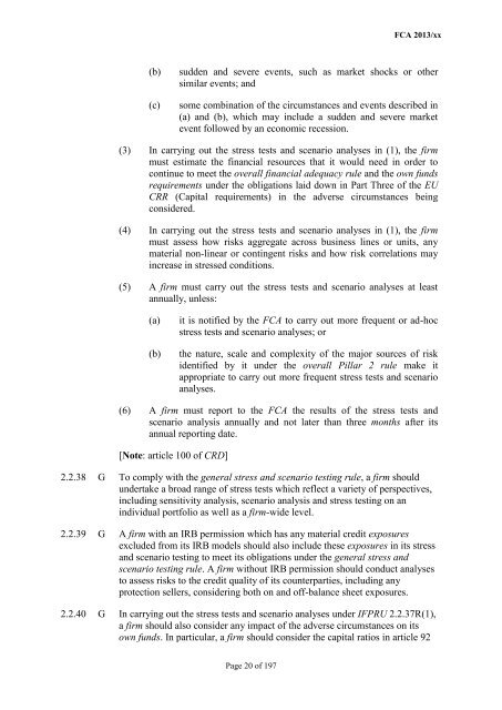 CP13/6 - CRD IV for Investment Firms - Financial Conduct Authority