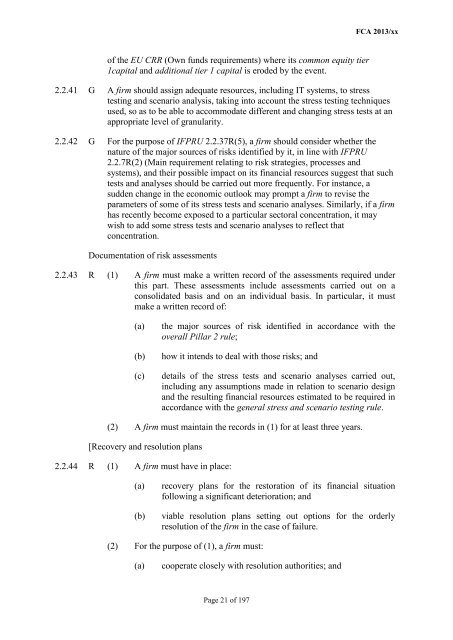 CP13/6 - CRD IV for Investment Firms - Financial Conduct Authority