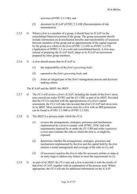 CP13/6 - CRD IV for Investment Firms - Financial Conduct Authority