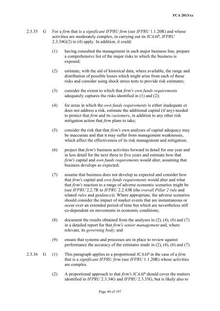 CP13/6 - CRD IV for Investment Firms - Financial Conduct Authority