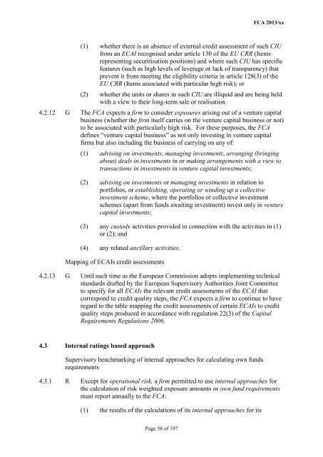 CP13/6 - CRD IV for Investment Firms - Financial Conduct Authority