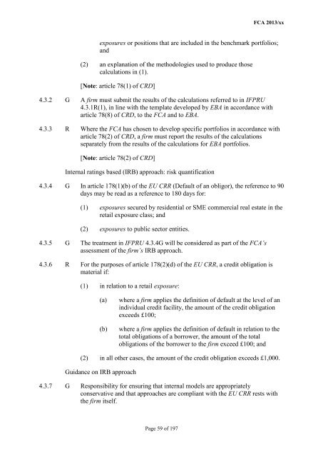 CP13/6 - CRD IV for Investment Firms - Financial Conduct Authority