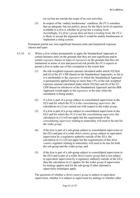 CP13/6 - CRD IV for Investment Firms - Financial Conduct Authority