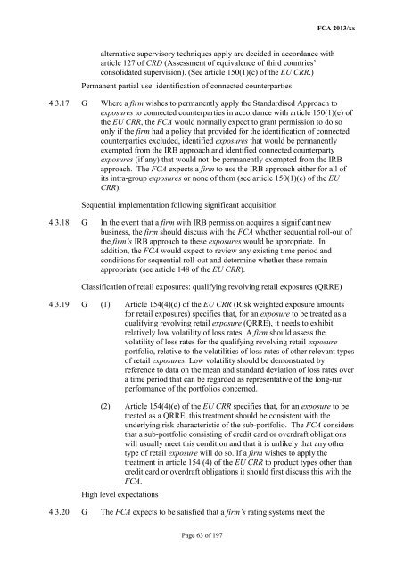 CP13/6 - CRD IV for Investment Firms - Financial Conduct Authority