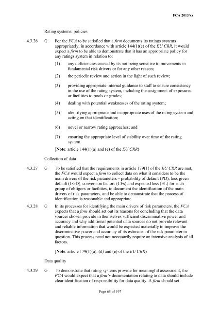 CP13/6 - CRD IV for Investment Firms - Financial Conduct Authority