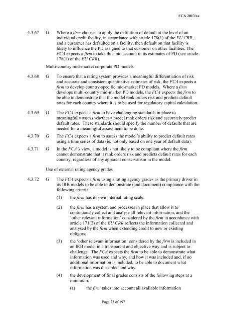 CP13/6 - CRD IV for Investment Firms - Financial Conduct Authority