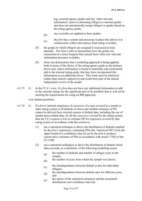 CP13/6 - CRD IV for Investment Firms - Financial Conduct Authority