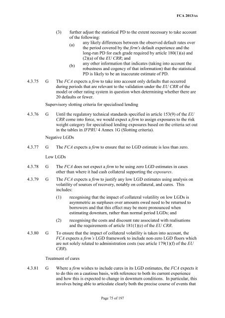 CP13/6 - CRD IV for Investment Firms - Financial Conduct Authority