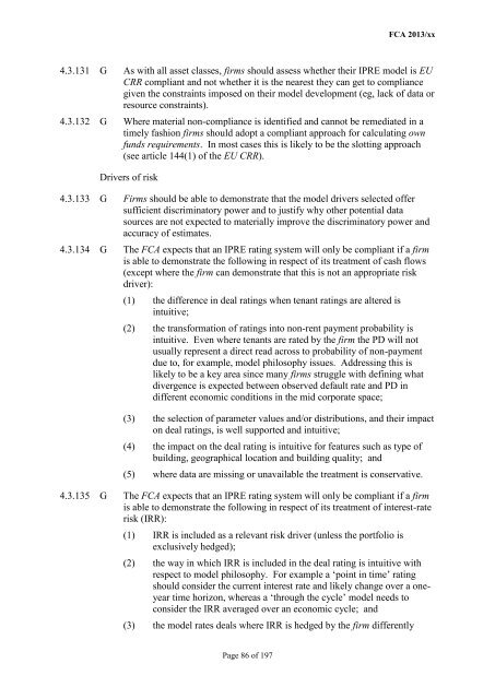 CP13/6 - CRD IV for Investment Firms - Financial Conduct Authority