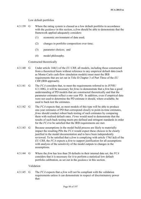 CP13/6 - CRD IV for Investment Firms - Financial Conduct Authority