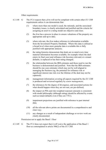 CP13/6 - CRD IV for Investment Firms - Financial Conduct Authority