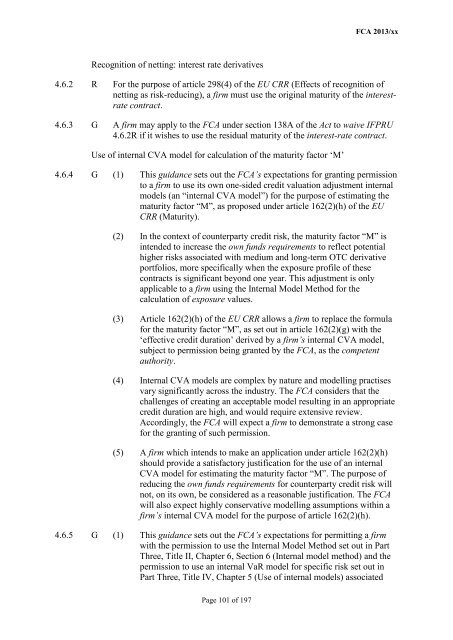 CP13/6 - CRD IV for Investment Firms - Financial Conduct Authority