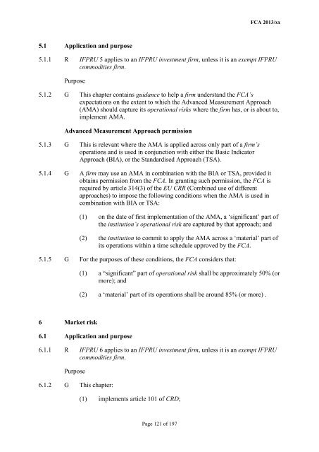 CP13/6 - CRD IV for Investment Firms - Financial Conduct Authority