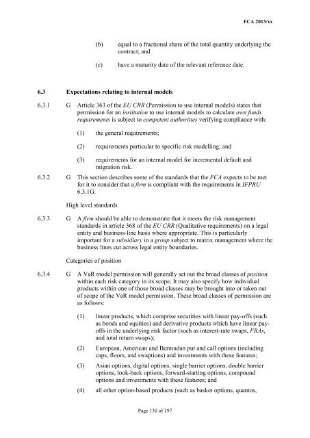 CP13/6 - CRD IV for Investment Firms - Financial Conduct Authority