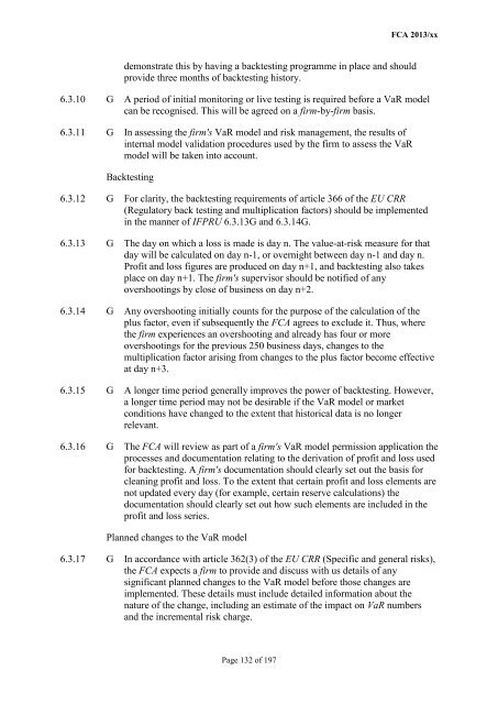 CP13/6 - CRD IV for Investment Firms - Financial Conduct Authority