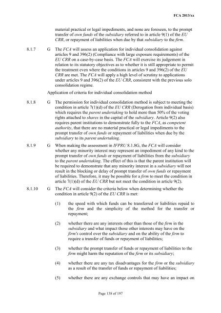 CP13/6 - CRD IV for Investment Firms - Financial Conduct Authority