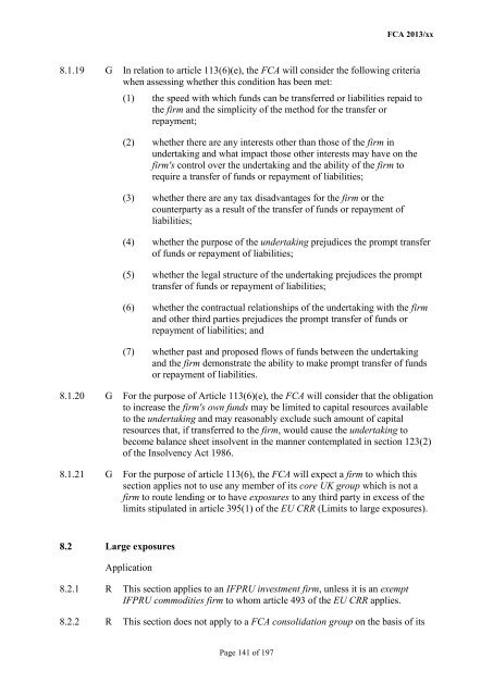 CP13/6 - CRD IV for Investment Firms - Financial Conduct Authority