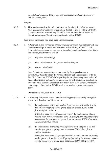 CP13/6 - CRD IV for Investment Firms - Financial Conduct Authority