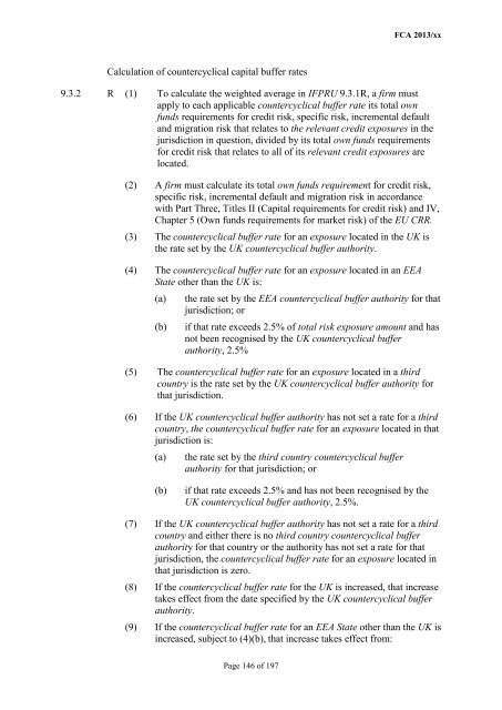 CP13/6 - CRD IV for Investment Firms - Financial Conduct Authority