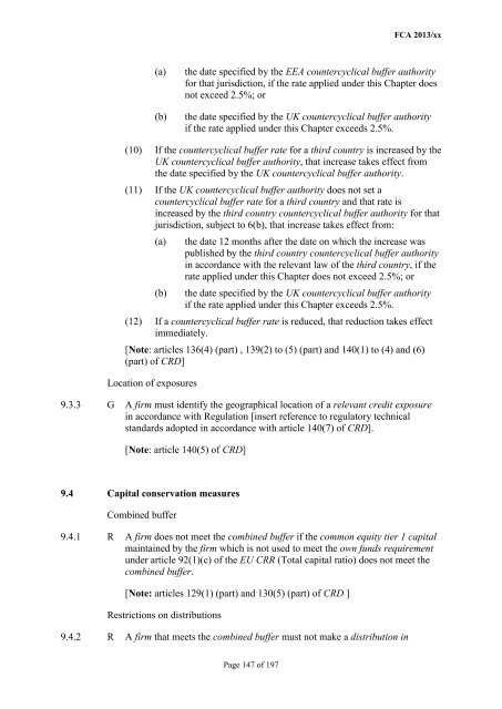 CP13/6 - CRD IV for Investment Firms - Financial Conduct Authority