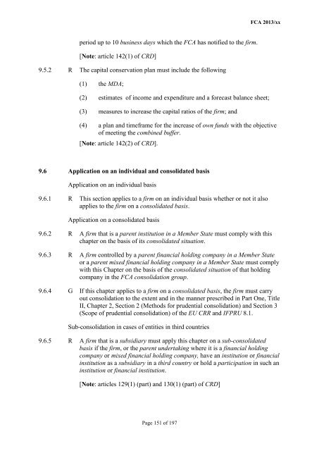 CP13/6 - CRD IV for Investment Firms - Financial Conduct Authority