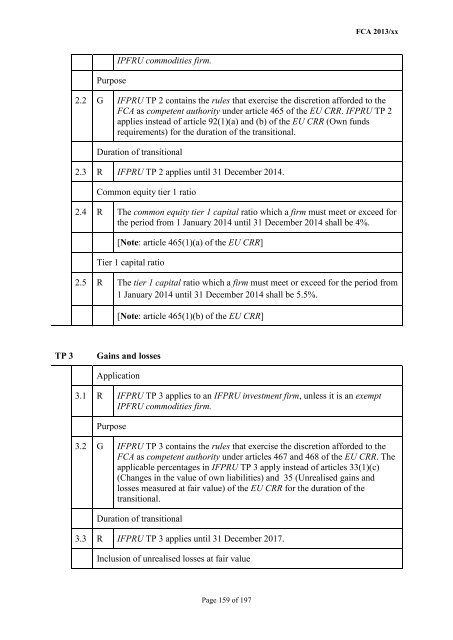 CP13/6 - CRD IV for Investment Firms - Financial Conduct Authority